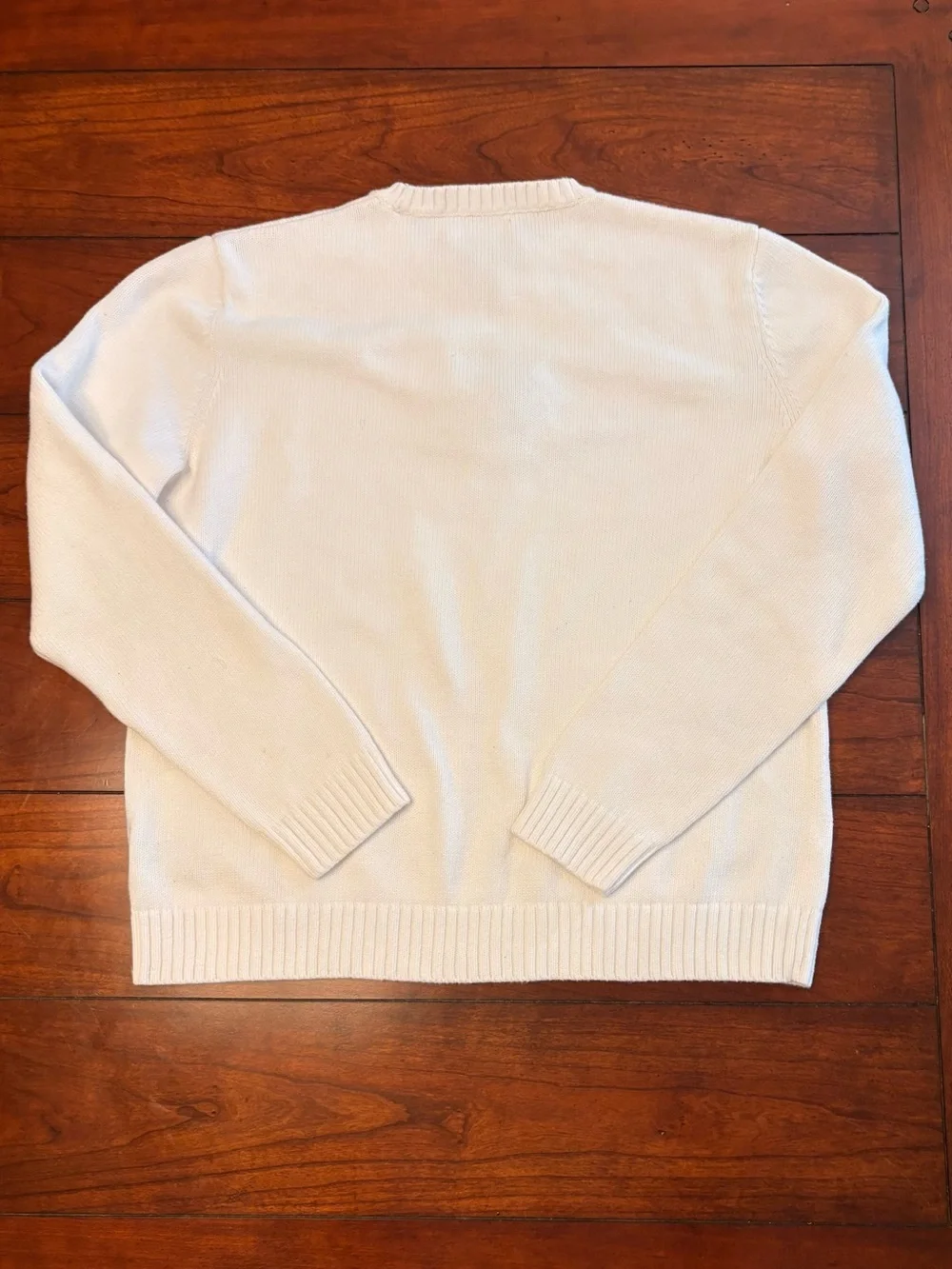 Lauren Ralph Lauren Cream Crewneck Sweater with Palm Embroidery